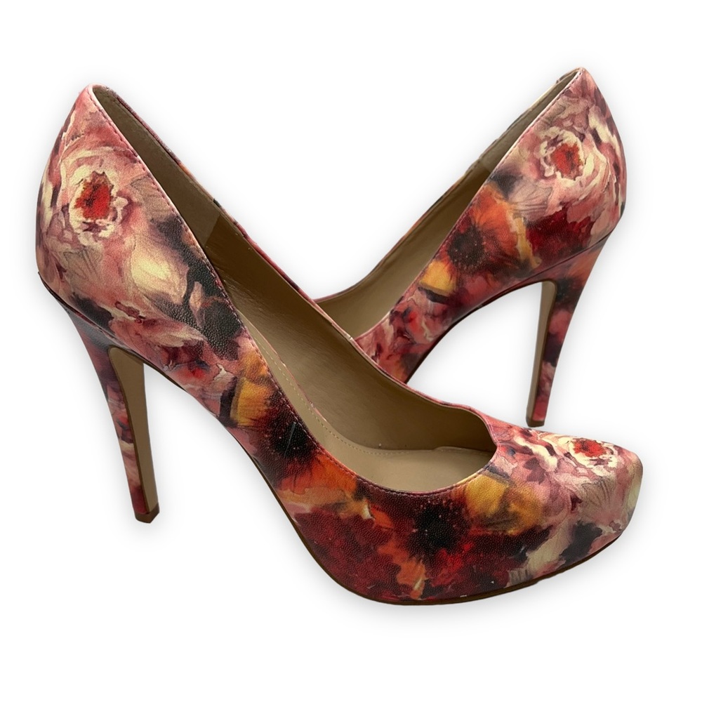 NEW BCBG Floral Print Platform Stiletto Heels Women’s Size 9M